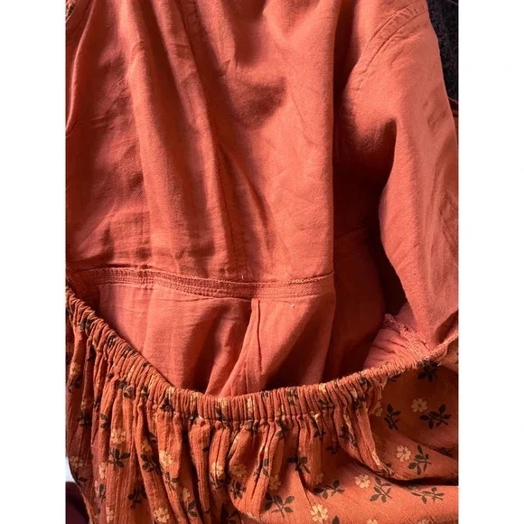 Madewell Rust Floral Midi Dress - Picture 9 of 12